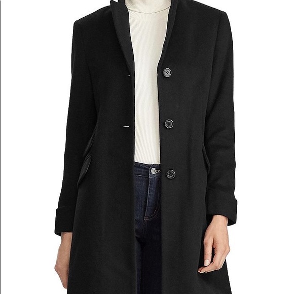 Lauren Ralph Lauren Jackets & Blazers - Lauren Ralph Lauren Black Reefer Coat Wool Blend Size 14